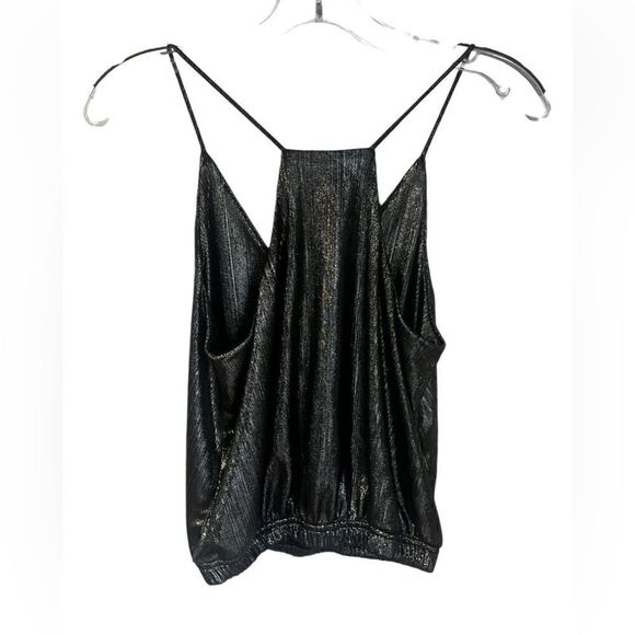Revolve by the way Veronica Pleated Cami Top in Silver Womens Sz Small Metallic - Picture 5 of 6